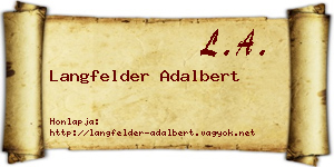 Langfelder Adalbert névjegykártya