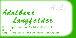 adalbert langfelder business card